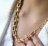 Graduated Link Chunky Necklace 18k Gold Filled Waterproof (non