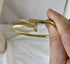 Nail bangle- Nail bracelet -18k Gold Filled- adjustable with- stainless steel - SILVER AND GOLD