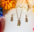 Bear Necklace and earring set Colorful and 18K Gold Filled Cubic Zircon