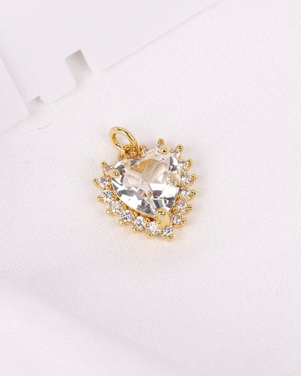 Collar de corazón relleno de oro de 14 quilates | Encanto y cadena 