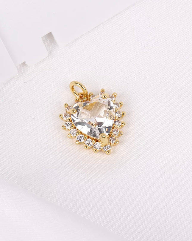 Collar de corazón relleno de oro de 14 quilates | Encanto y cadena 