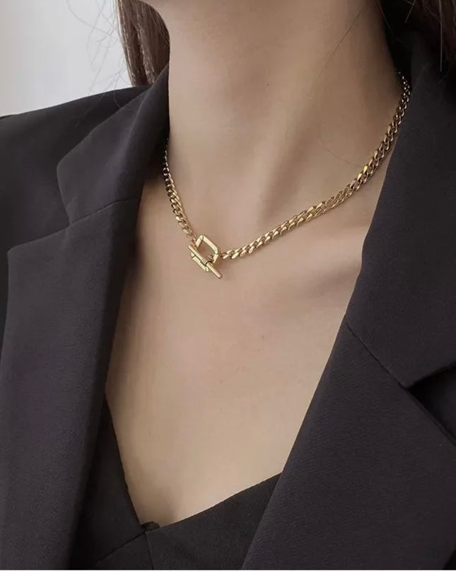 collar cubano | de moda | bañado en oro de 18 quilates | impermeable | Hermoso embalaje | acero inoxidable 