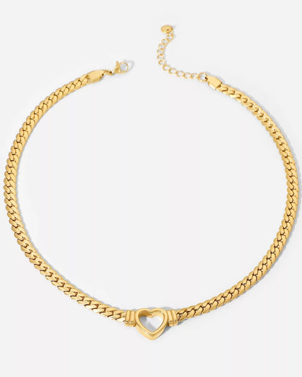 Retro heart Necklace -18k Gold Filled