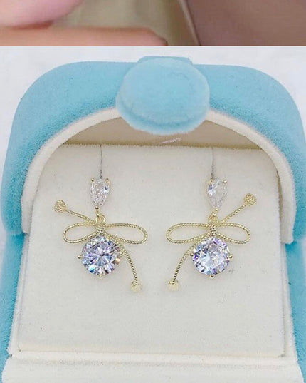 Delicate earrings gold filled earrings with cubic zirconia