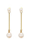 Aretes Perla Perla rellena de oro de 18k/ Acero inoxidable/ Perla doble grande/ Stud/ Baño de oro 