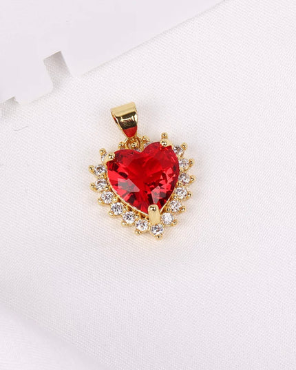 Collar de corazón relleno de oro de 14 quilates | Encanto y cadena 