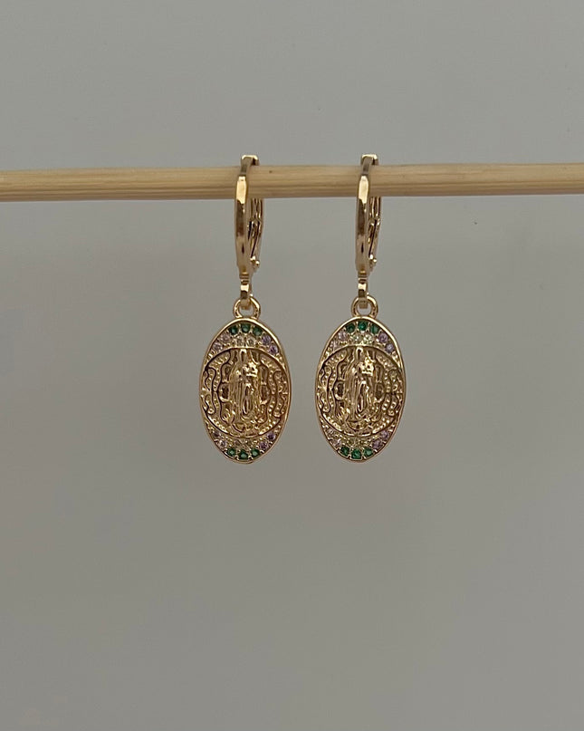 Conjunto pendientes y collar Virgen 