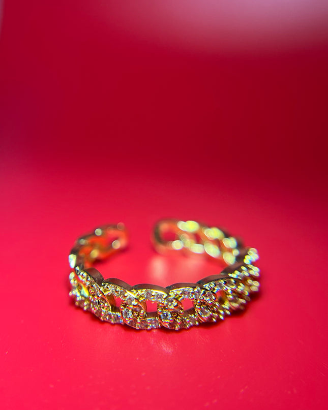 Anillo ajustable con circonita cúbica 