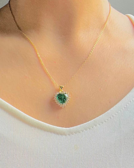 Collar de corazón relleno de oro de 14 quilates | Encanto y cadena 