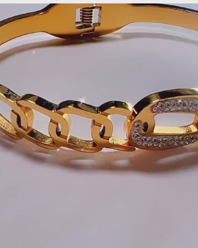 Circón cúbico retro de 5 mm de ancho con relleno de oro de 18 k 