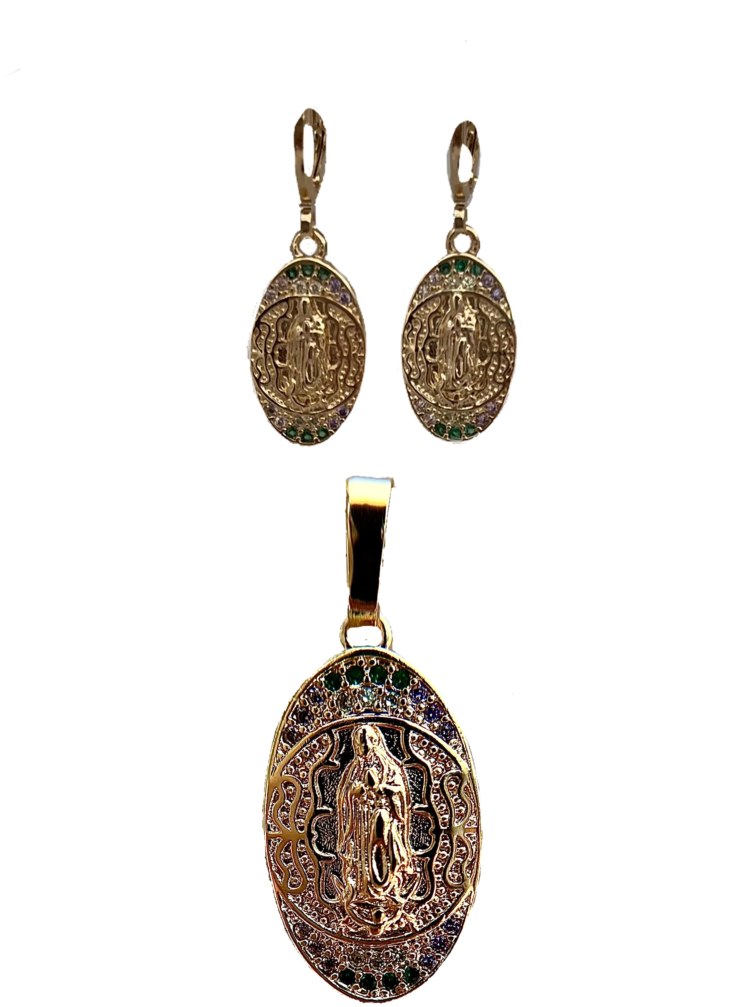 Virgen set earrings and necklace