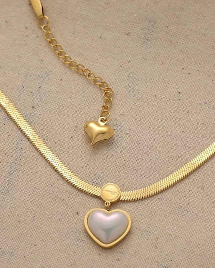 Heart neckace 18 k gold filled waterproof titanium steel noon tarnish