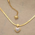 Heart neckace 18 k gold filled waterproof titanium steel noon tarnish