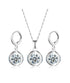 Set sliver big circle jewelry cubic zirconia