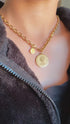 Vintage Coin Necklace -24k Gold Filled-waterproof