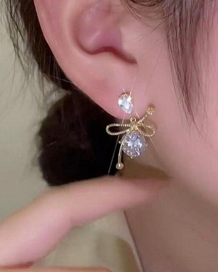 Delicate earrings gold filled earrings with cubic zirconia
