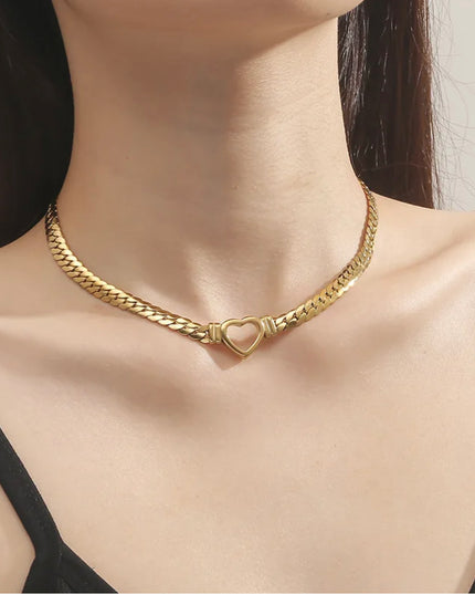 Retro heart Necklace -18k Gold Filled