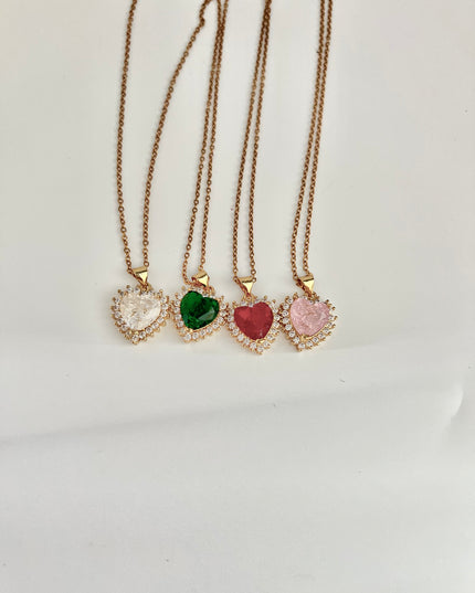 Collar de corazón relleno de oro de 14 quilates | Encanto y cadena 