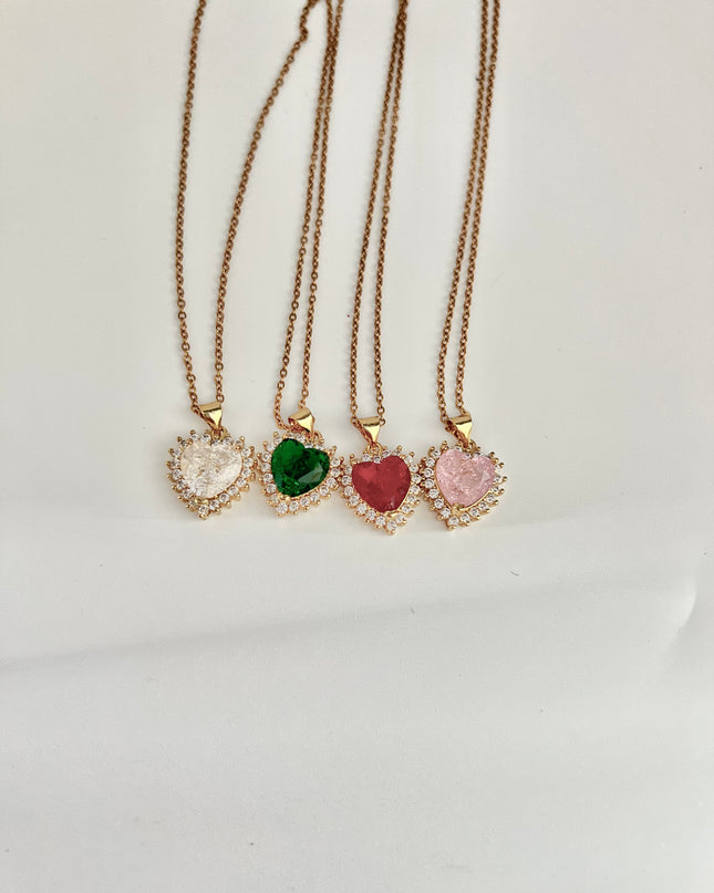 Collar de corazón relleno de oro de 14 quilates | Encanto y cadena 