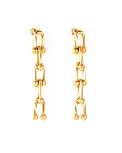 Arete grande graduado 18k Gold Filled- acero inoxidable -resistente al agua 