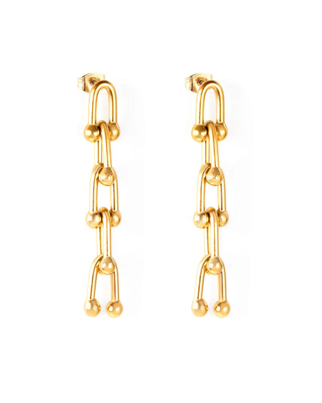 Arete grande graduado 18k Gold Filled- acero inoxidable -resistente al agua 