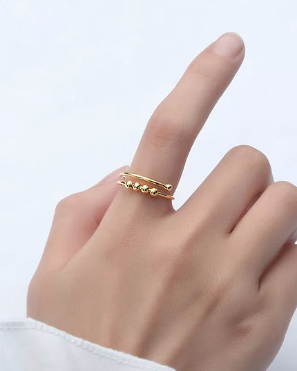 Anti stress rings 18k gold filled stainless steel