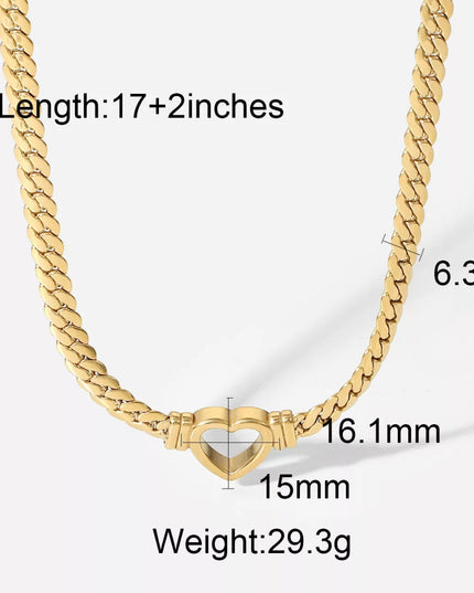 Retro heart Necklace -18k Gold Filled