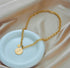 Vintage Coin Necklace -24k Gold Filled-waterproof