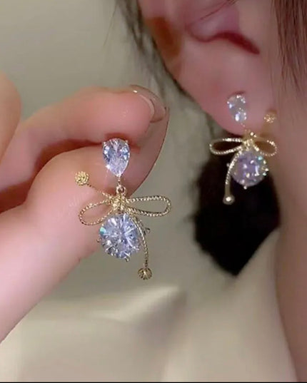 Delicate earrings gold filled earrings with cubic zirconia