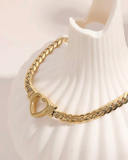 Retro heart Necklace -18k Gold Filled