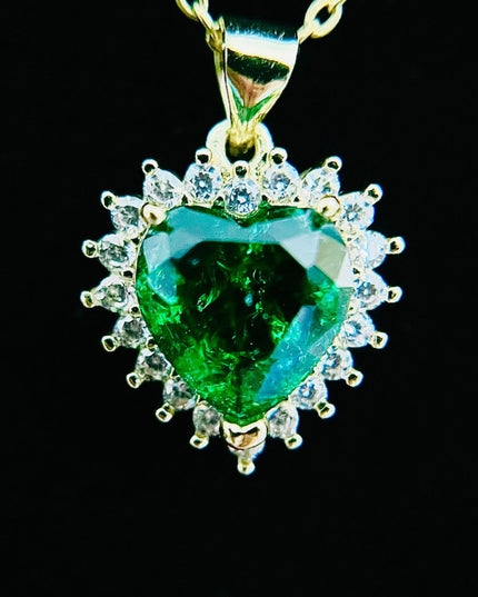 Collar de corazón relleno de oro de 14 quilates | Encanto y cadena 