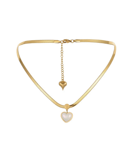 Heart neckace 18 k gold filled waterproof titanium steel noon tarnish