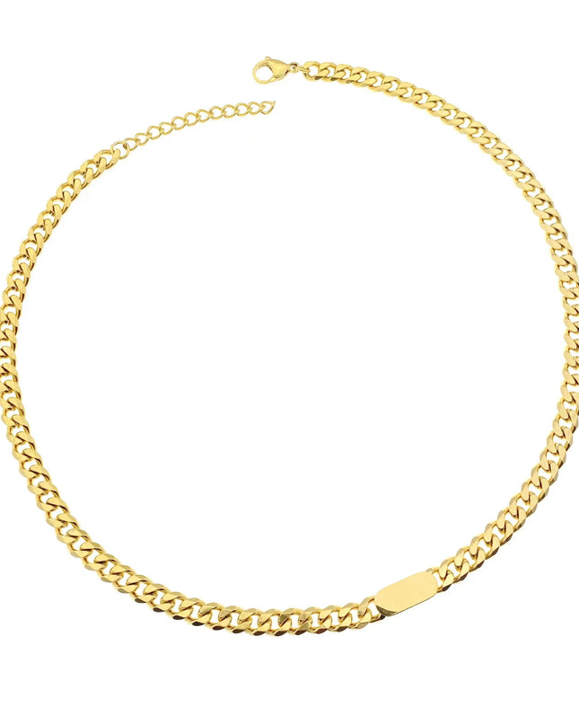 Collar cubano Relleno de oro de 18 quilates, resistente al agua, sin deslustre 
