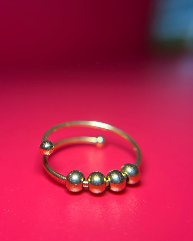 Anillos antiestrés acero inoxidable bañado en oro de 18k 