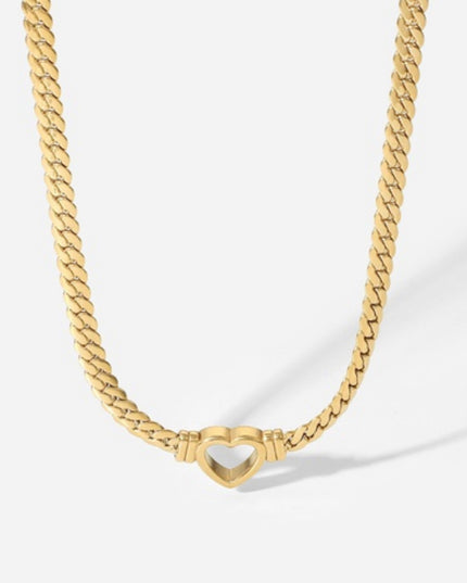 Retro heart Necklace -18k Gold Filled