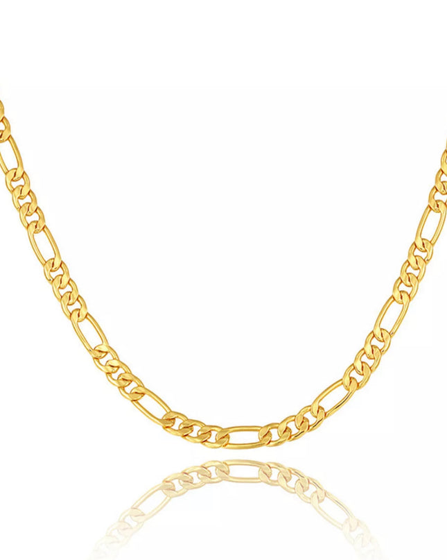 Cadena Figaro de 18 pulgadas (45 cm) de acero inoxidable con relleno de oro de 18 quilates 