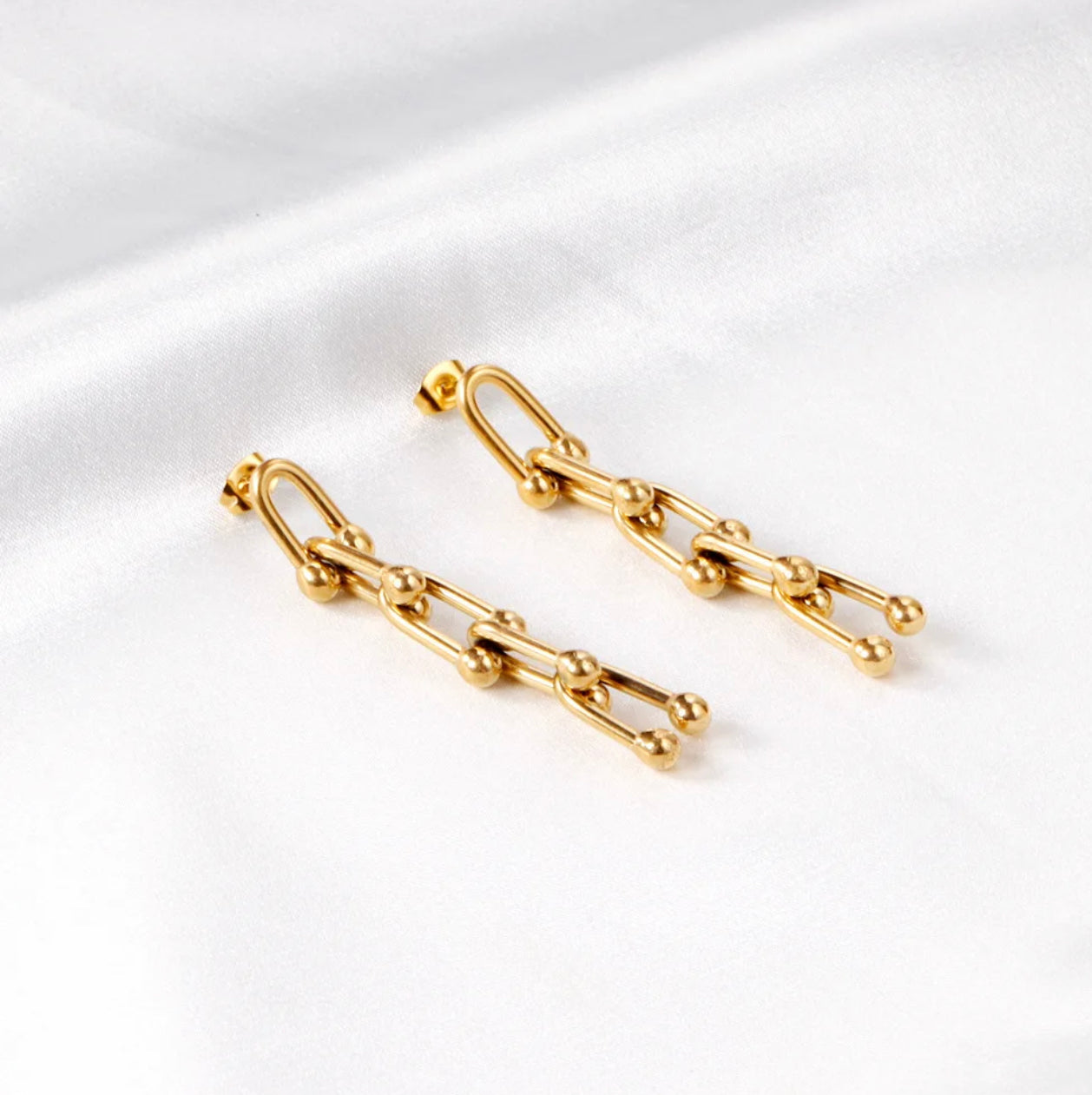 Large Graduated earring 18k Gold Filled- stainless steel -waterproof