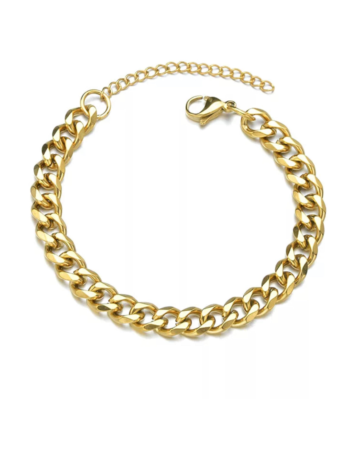 Cuban chunky Bracelet  Gold Color 5mm width Stainless steel