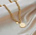 Vintage Coin Necklace -24k Gold Filled-waterproof