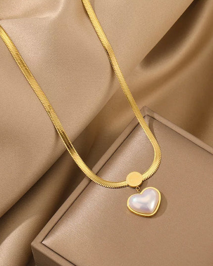 Heart neckace 18 k gold filled waterproof titanium steel noon tarnish