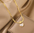 Heart neckace 18 k gold filled waterproof titanium steel noon tarnish