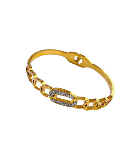 Circón cúbico retro de 5 mm de ancho con relleno de oro de 18 k 