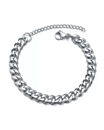 Pulsera Chunky Cubana Color Oro 5mm ancho Acero Inoxidable 