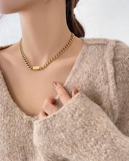 Cuban Necklace 18K Gold Filled- waterproof non tarnish