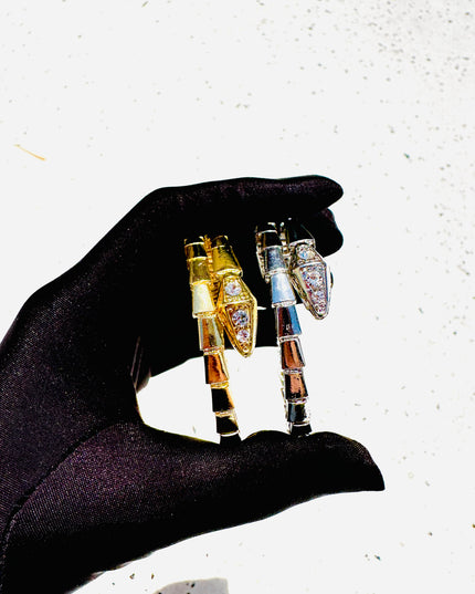 Víbora Love Serpenti con pulsera de diamantes ajustable, acero inoxidable, relleno de oro de 18 quilates, no se deslustra, ajustable 