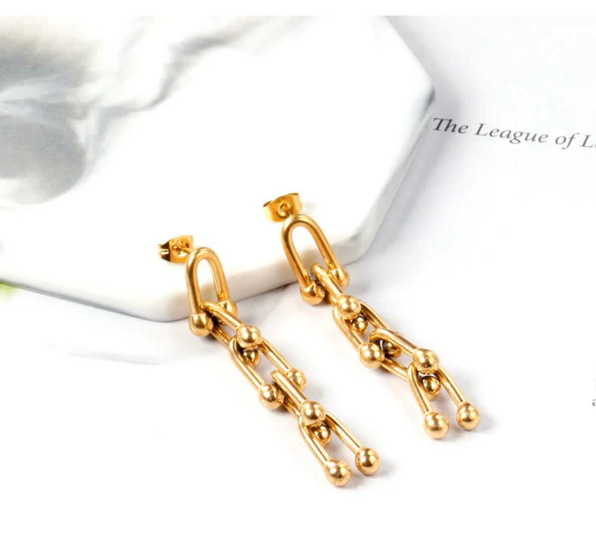 Large Graduated earring 18k Gold Filled- stainless steel -waterproof