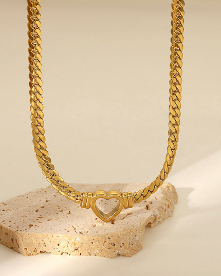 Retro heart Necklace -18k Gold Filled