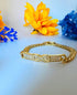 Pulsera chunky 18k Gold Filled 10 circonitas cúbicas Color Oro 5mm ancho 