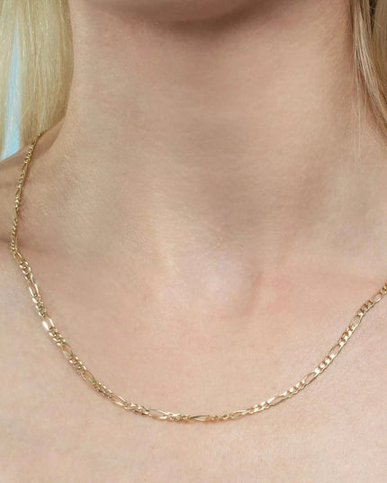 Cadena Figaro de 18 pulgadas (45 cm) de acero inoxidable con relleno de oro de 18 quilates 