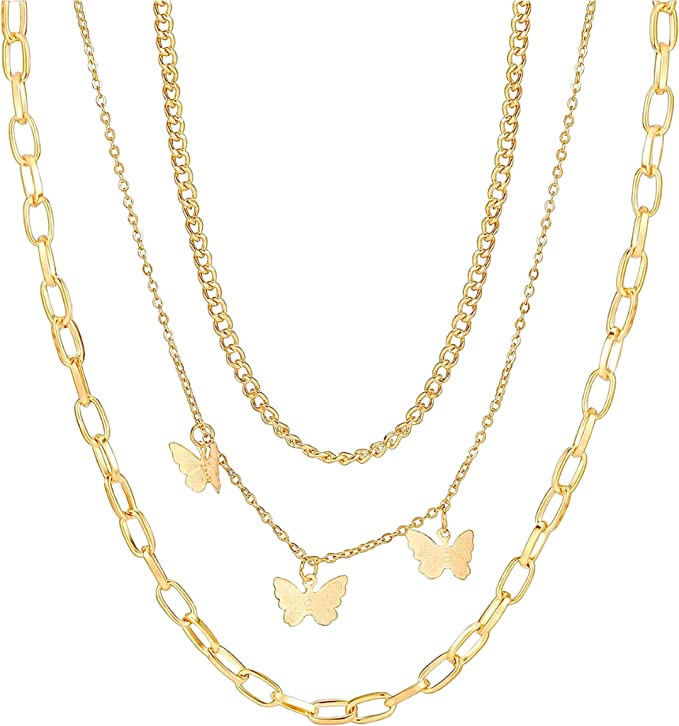 Triple Chain Butterfly 18k Gold Filled